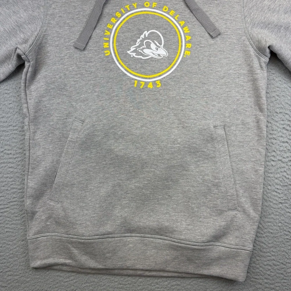 Delaware Fightin' Blue Hens Sweatshirt Mens‎ Medium Gray NCAA Adidas Hoodie